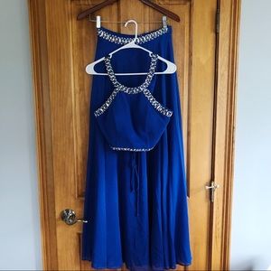 Windsor Alex and Sophia Blue Two Piece Prom Dress